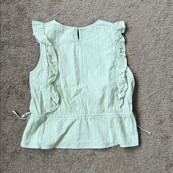 Light Green Ruffle Blouse Size Small - Picture 3 of 3